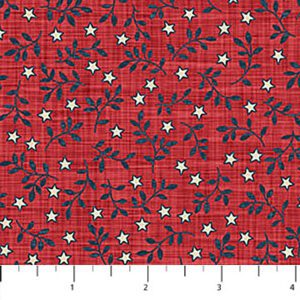 Northcott - Farmhouse Red Linen Stars