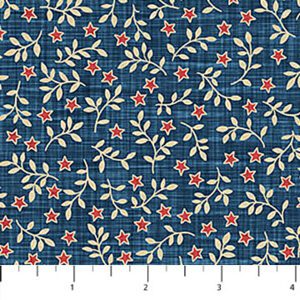 Northcott - Farmhouse Blue Linen Stars