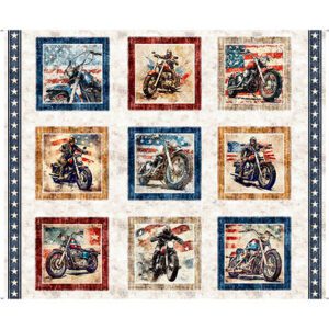 QT Fabrics - Stars Stripes and Steel Panel