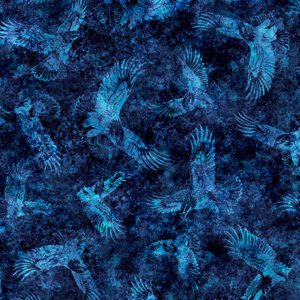 QT Fabrics - Stars Stripes & Steel Eagle Tonal Navy
