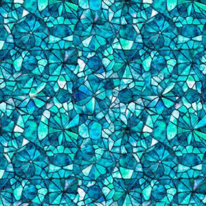 QT Fabrics - Mosaic Blooms Turquoise