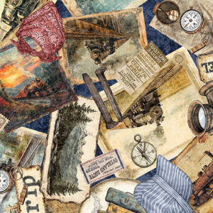 QT Fabrics - Steam and Steel Ephemera