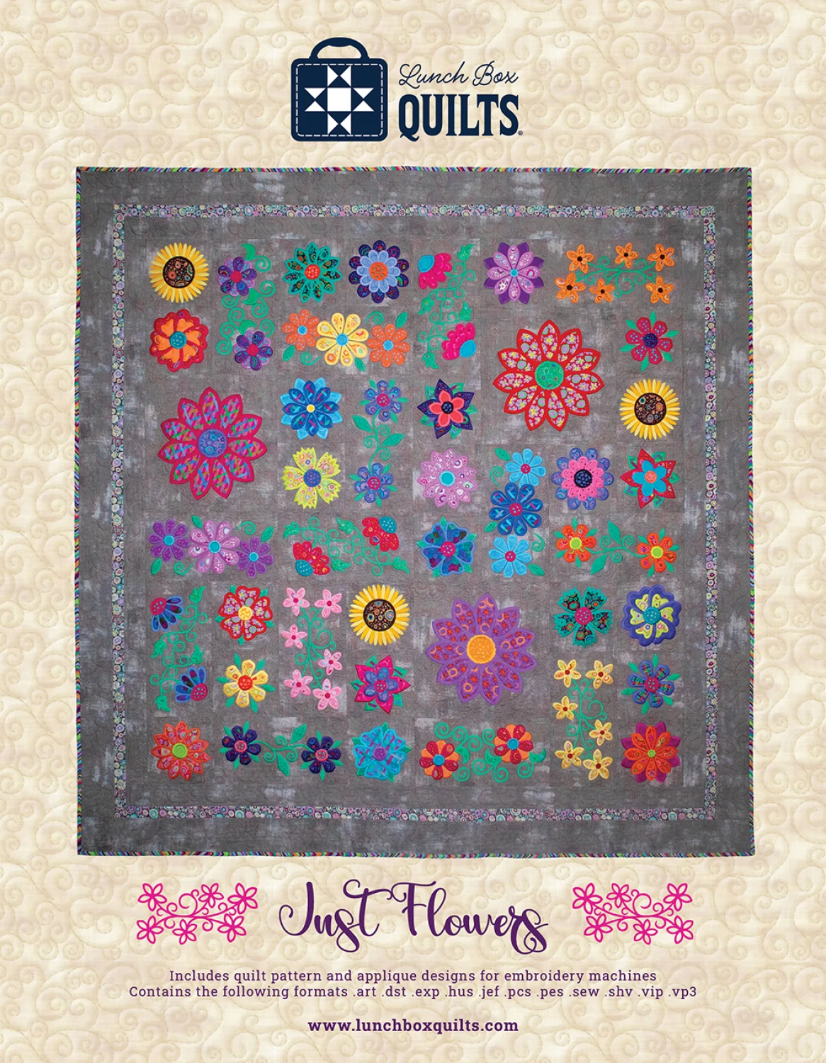 Lunch Box Quilts - Just Flowers ME Design
