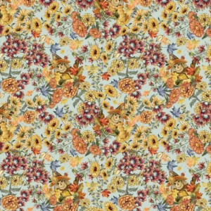 Camelot Fabrics - Pumpkin Patch Keeper Floral Blue