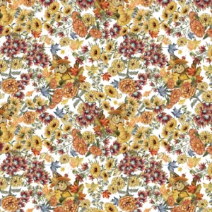 Camelot Fabrics - Pumpkin Patch Keeper Floral White