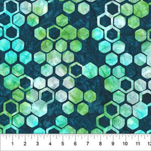 Northcott - Abstraction Hexi Blue