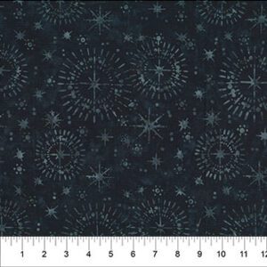Northcott - 4th & Main Favorites Batik Black Starburst