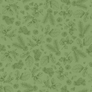 Lumin Fabrics - White Owl Sketches Green