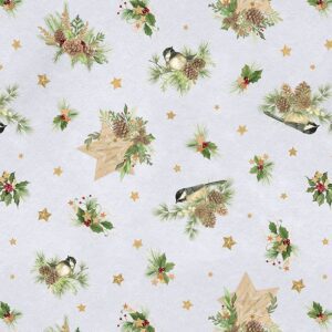 Wilmington Prints - Let It Snow Man Birds Gray