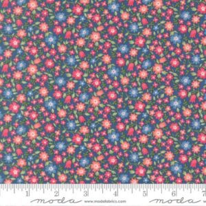 Moda - Cat Named Stitch Dark Blue Small Floral