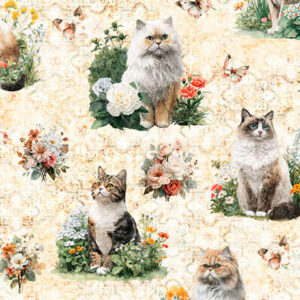 QT Fabrics - Purrfect Garden Cats