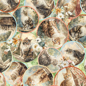 QT Fabrics - Purrfect Garden Cat Circles