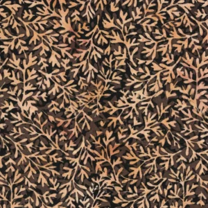 Island Batik - Tossed Vines Brown Batik