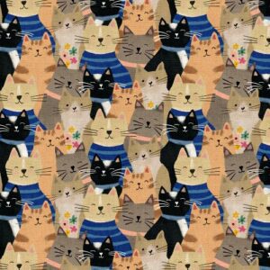 3 Wishes Fabrics - Every Home Every Cat Smiley Cat