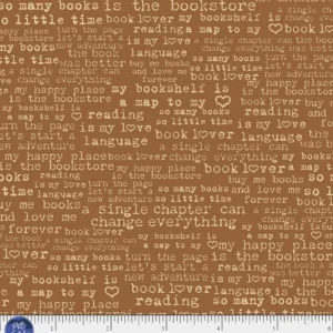 P & B Textiles - Novella Book Lover Text