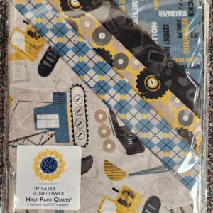 Sassy Sunflower Half Pack Quilt Kit- "Diggers and Dozers"