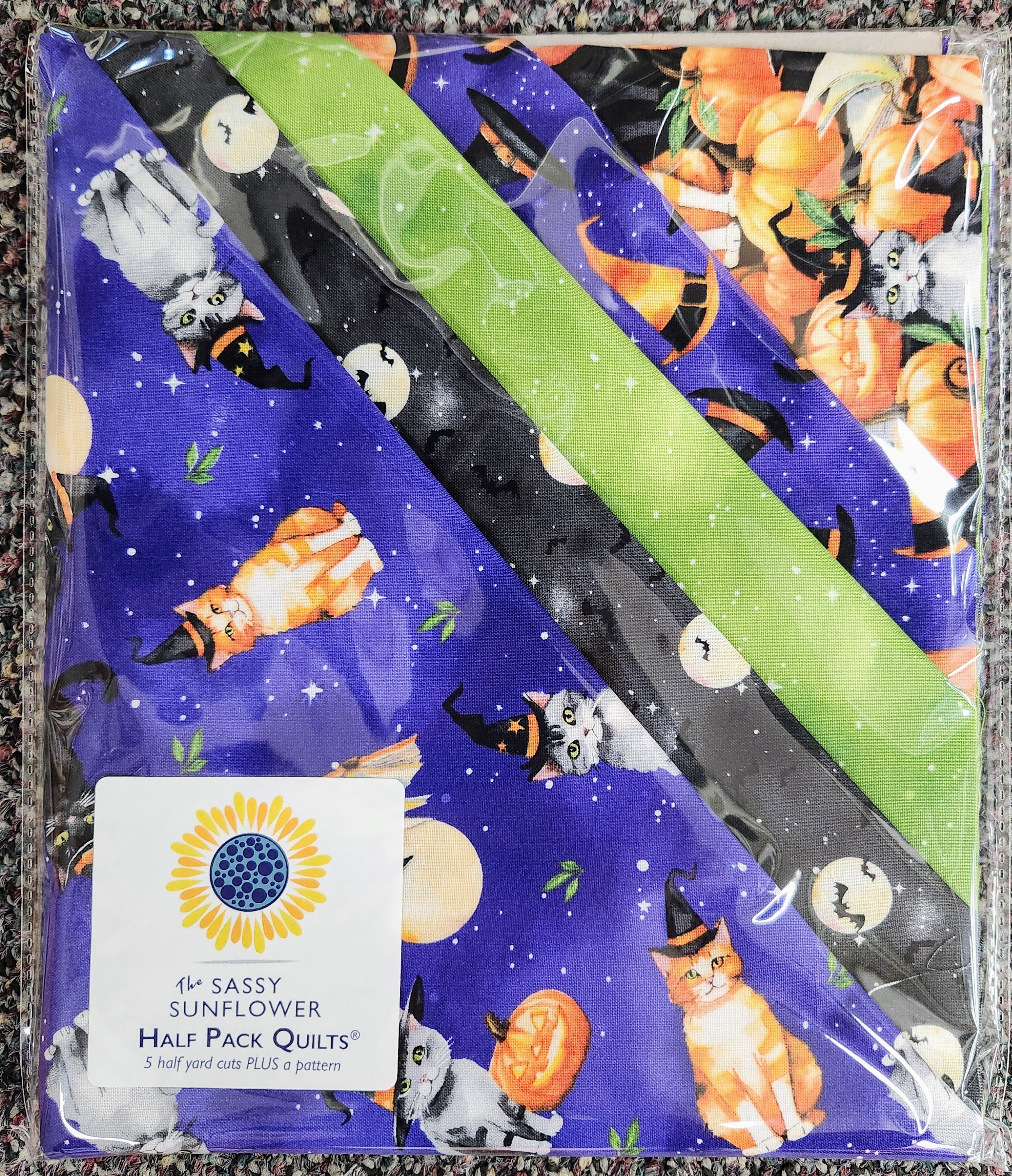 Sassy Sunflower Half Pack Quilt Kit- "Spooky Tails"