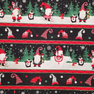 Wilmington Prints - Snowy Gnomes Stripe