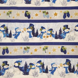 Wilmington Prints - Let It Snow Man Border Stripe