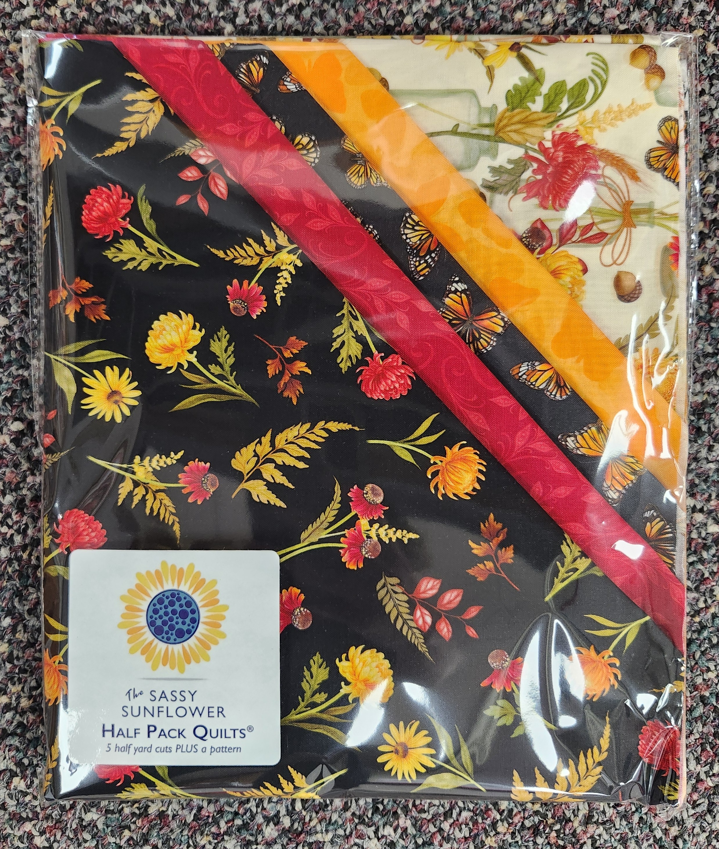Sassy Sunflower Half Pack Quilt Kit- "Monarch Butterflies"
