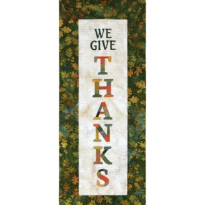 Fabric Confetti - Machine Embroidery We Give Thanks Banner