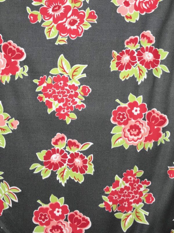 Little Snippets - Charcoal 2 - large floral