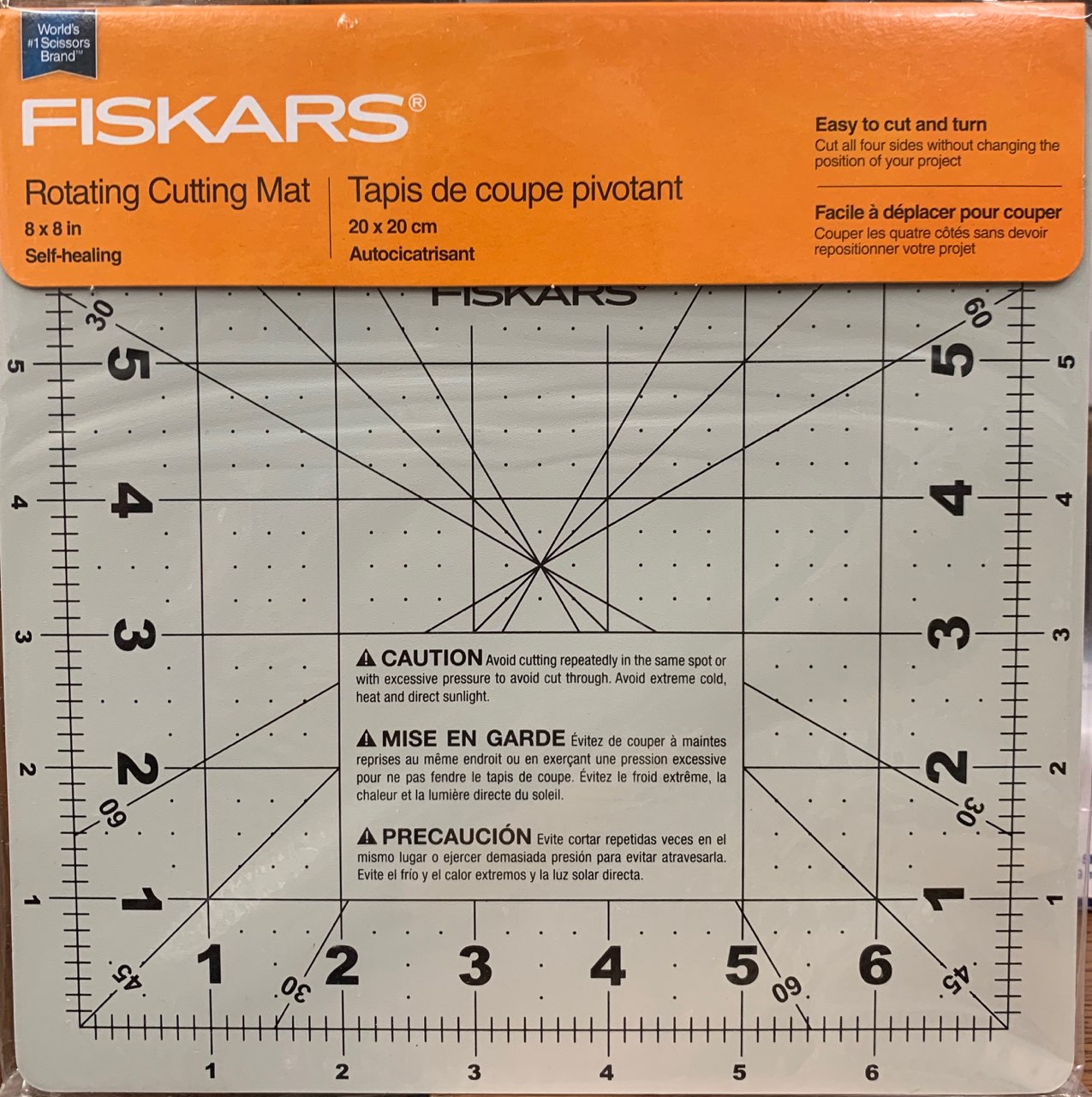 Fiskars - Rotating Cutting Mat 8 x 8 in self-healing