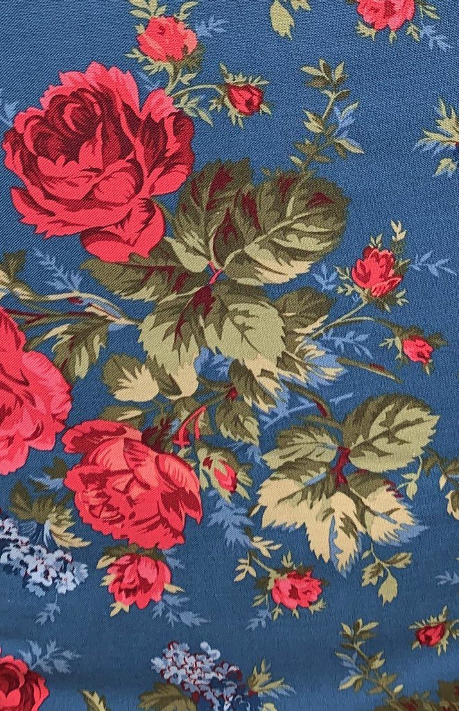 Red & Blue and Roses Too - Blue Foral
