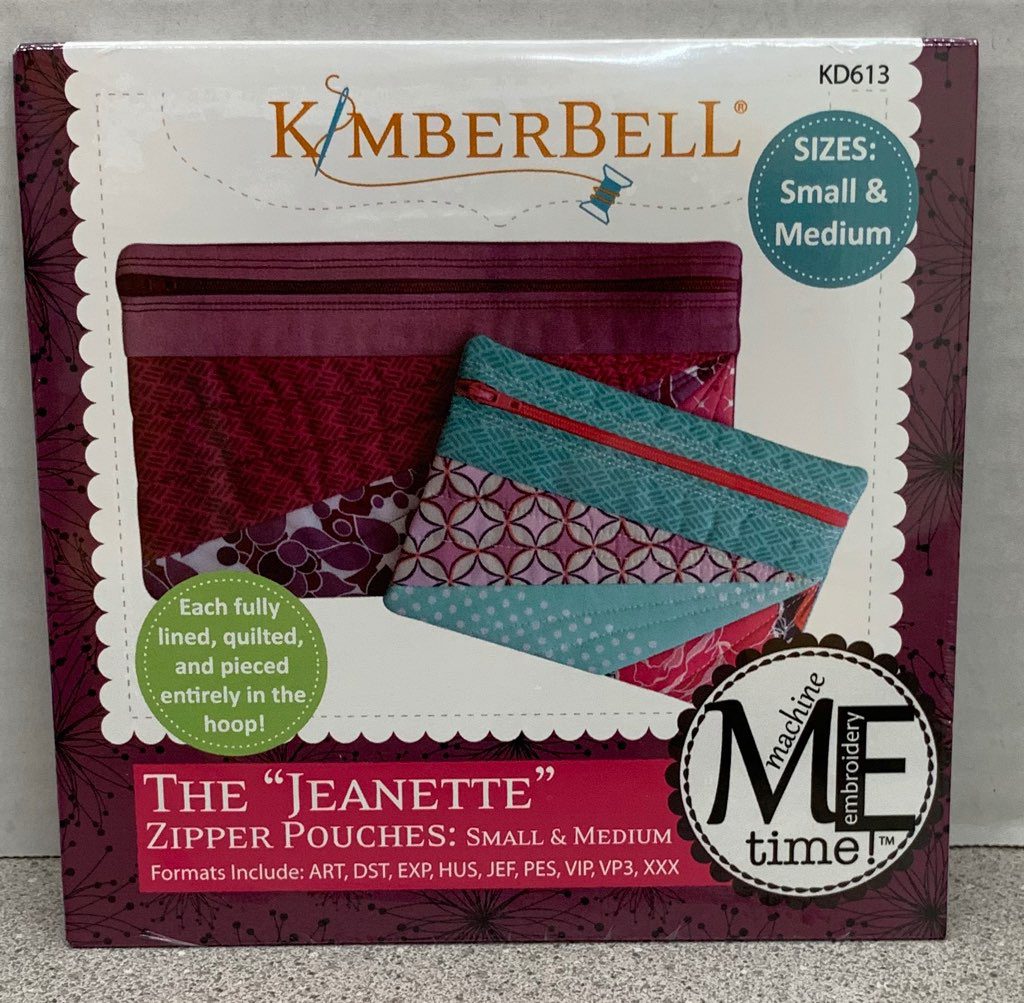 Kimberbell - The "Jeanette" Zipper Pouches: Small & Medium-Machine Embroidery
