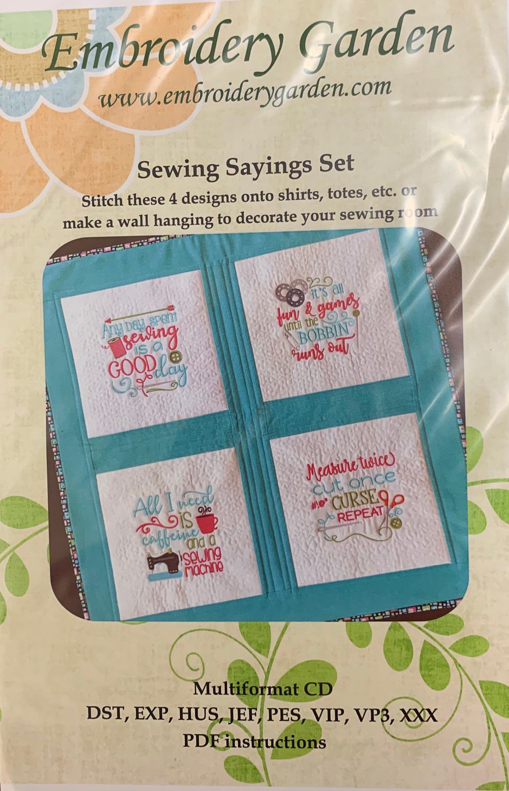 Embroidery Garden - Sewing Sayings Set ME CD