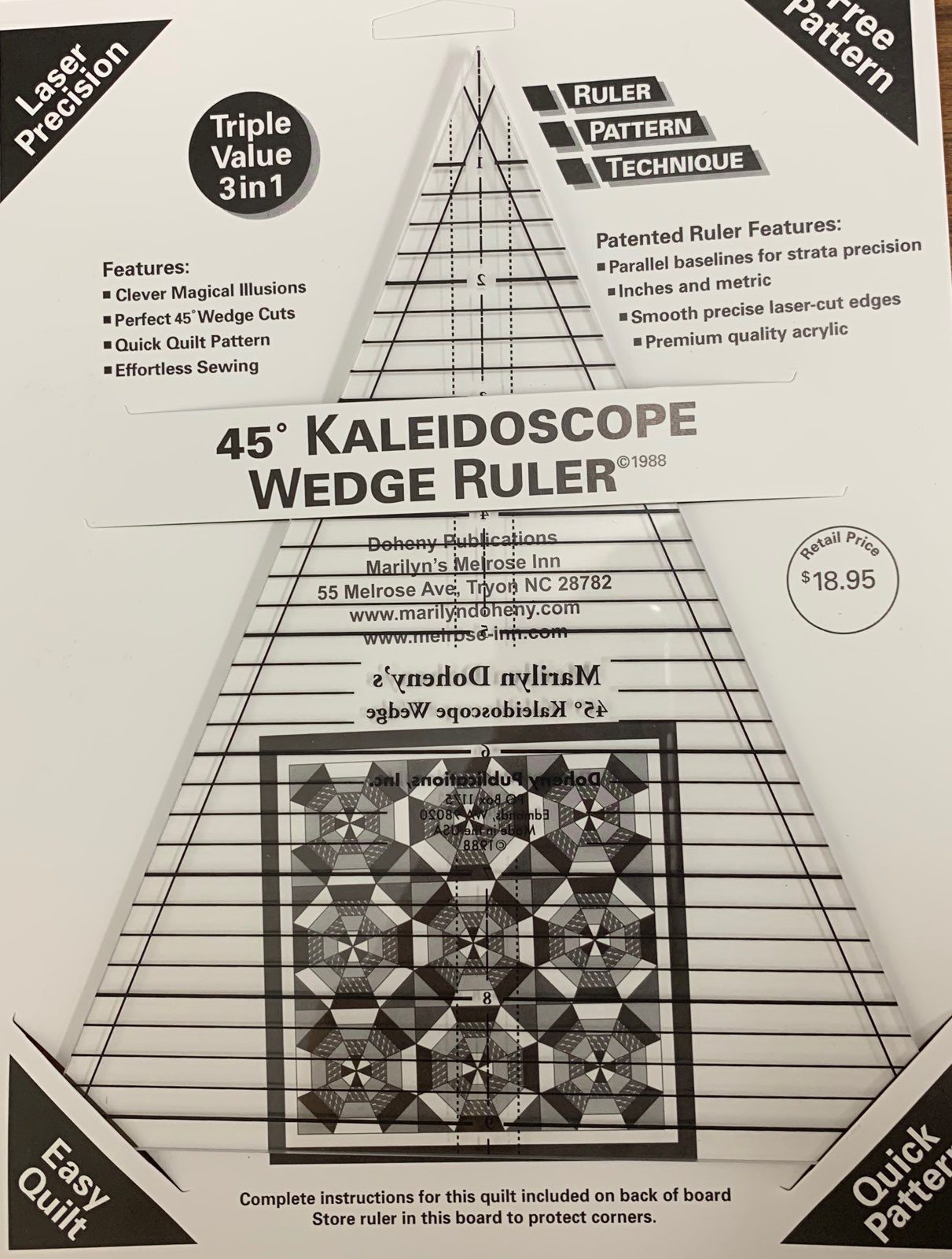45 Degree Kaleidoscope Wedge Ruler