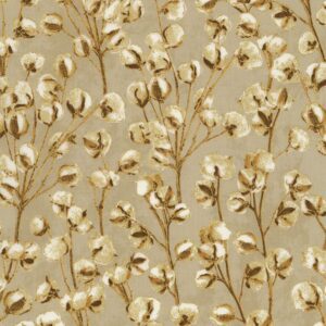 Timeless Treasures - Harvest - Metallic - Cream Cotton Blooms