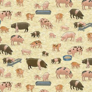 Andover- Makower Village Life - Pigs