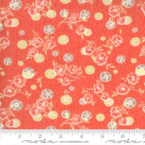 Moda - Strawberry Rhubarb - Strawberry Vine Flower - Coral