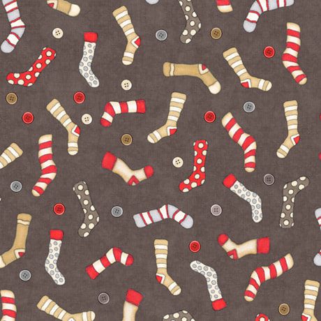 Quilting Treasures - Monkey Biz -Sock Toss - Taupe