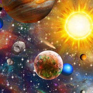 Quilting Treasures -Artworks XVIII Planets - Navy