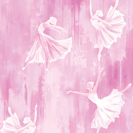 Benartex - Ballerina Silhouette Pink - Pearl Ballet