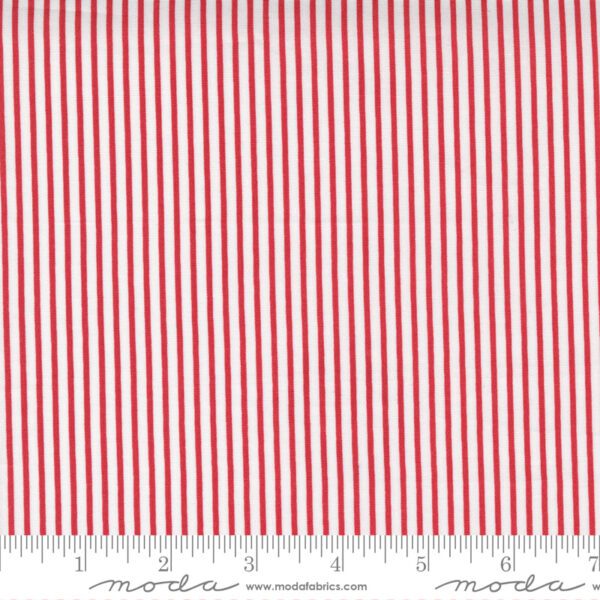 Moda  -Christmas Morning Cranberry Stripe