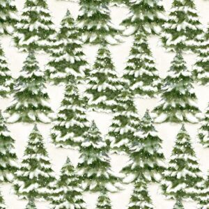 Wilmington Prints - Winter Forest - Trees - Cream