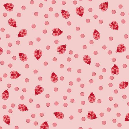Clothworks - Ladybug Mania - Lt Pink Lady Bug