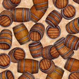 Quilting Treasures -On Tap Barrels - Cream