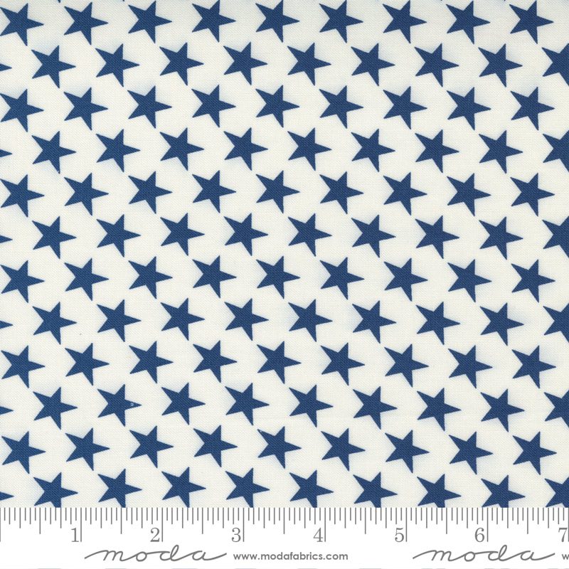Moda - Belle Isle - Cream Blue Navy Star