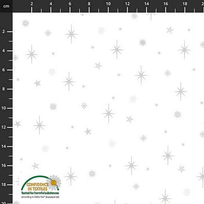 Stof Fabrics- Christmas is Near Small Stars White/Pearl
