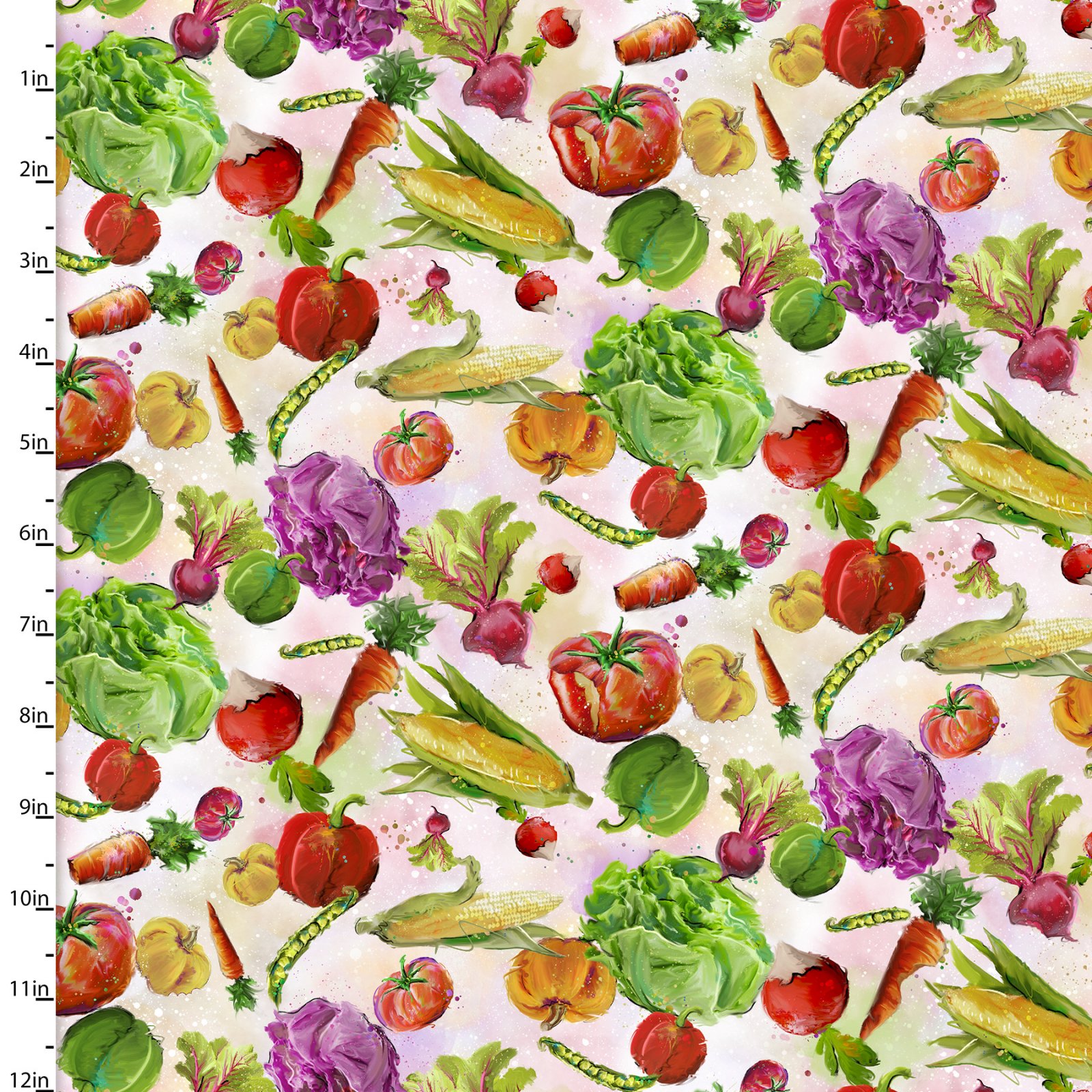 3 Wishes Fabric- Welcome to the Funny Farm Veggies