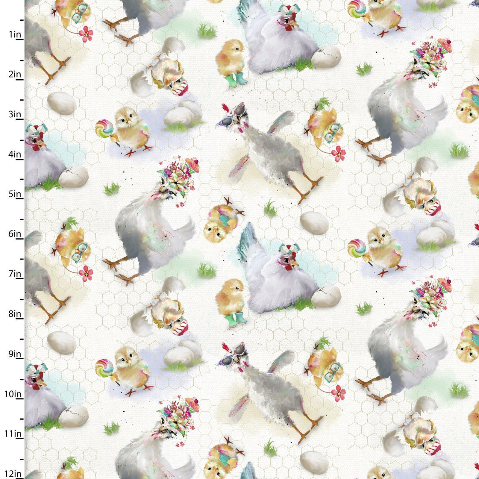 3 Wishes Fabric- Welcome to the Funny Farm Hens