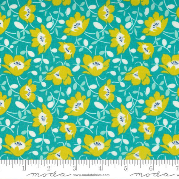 Moda- Morning Light Teal Flower