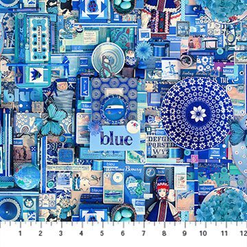 Northcott- Color Collage Blue