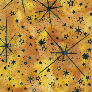 Island Batiks Celestials Gold Stars
