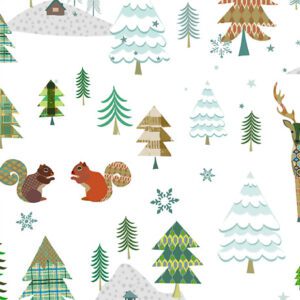 Quilting Treasures- Woodland Winter- Animals & Trees