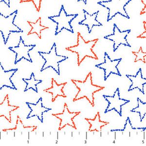 Northcott- American Spirit- Stars on White